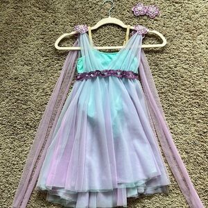 Revolution girls dance costume purple and light blue lyrical SC